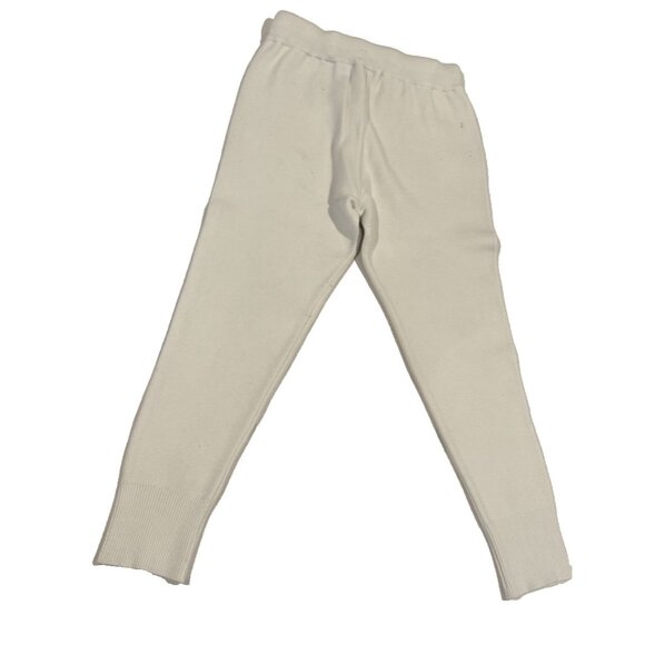 Zara Knit Joggers Medium Drawstring Sweatpants Casual Lounge Trousers White - Picture 3 of 6
